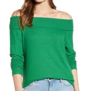 NEW Gibson Off the Shoulder top on Green. Never been worn!